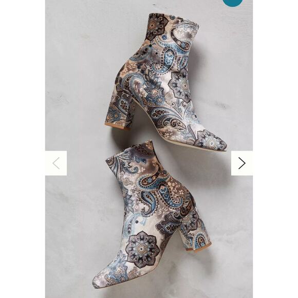 Jeffrey Campbell Cenga Victorian Velvet Ankle Side Zip Boots 7 Anthropologie HTF - Picture 6 of 7